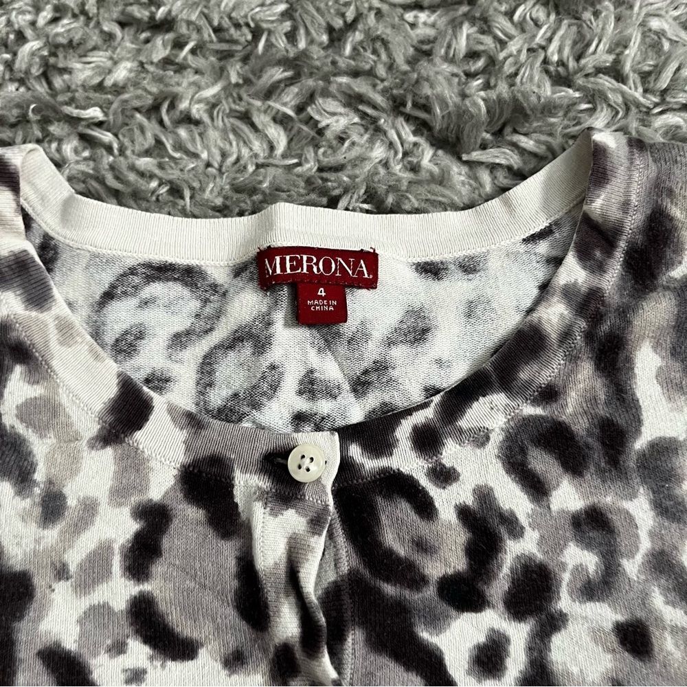 Hudson Leopard Print Button Up Cardigan Size 4x - image 2